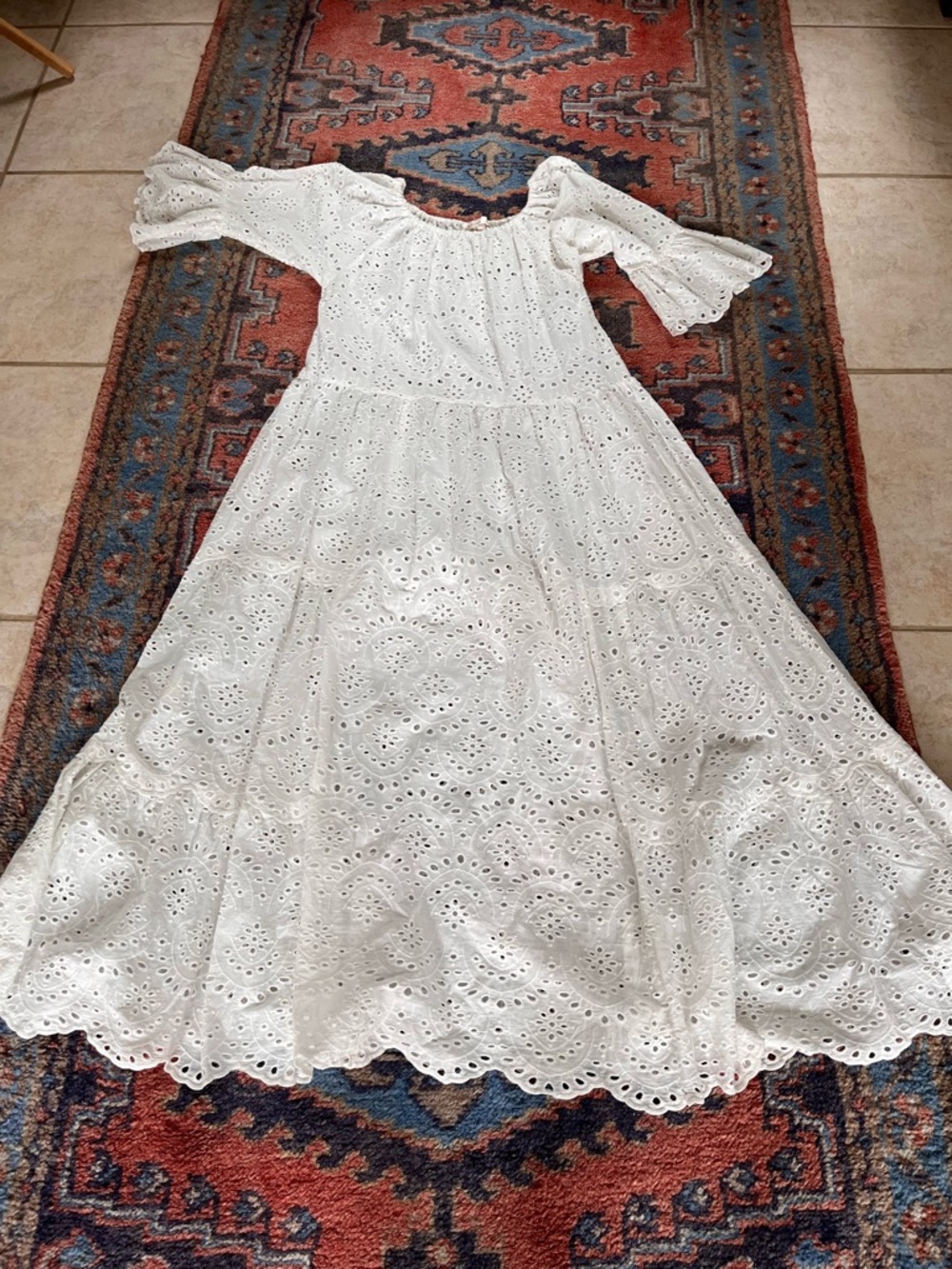 Natalie Martin White Eyelet Maxi Dress oversized